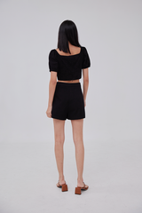 Karmen High-Waisted Shorts in Black