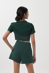 Sammy High Waisted Shorts in Pine