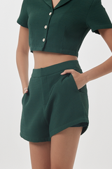 Sammy High Waisted Shorts in Pine