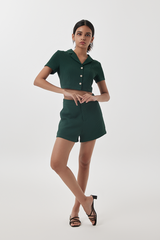 Sammy High Waisted Shorts in Pine