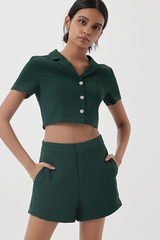 Sammy High Waisted Shorts in Pine