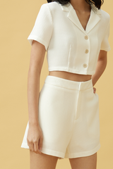 Sammy High Waisted Shorts in White