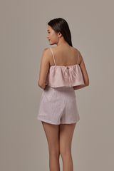 Fernenda High Waisted Patterned Shorts in Blush