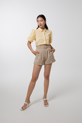 Tinashe Belted Paper Bag Shorts in Brown