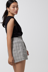 Tinashe Belted Paper Bag Shorts in Grey