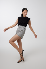 Tinashe Belted Paper Bag Shorts in Grey