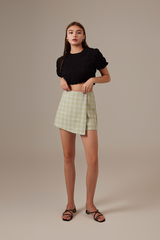 Vivi Plaid Skorts in Pistachio