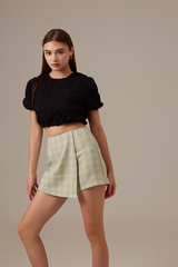 Vivi Plaid Skorts in Pistachio