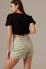 Vivi Plaid Skorts in Pistachio
