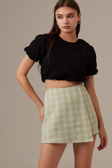 Vivi Plaid Skorts in Pistachio