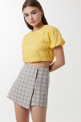 Vivi Plaid Skorts in Walnut