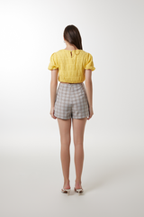 Vivi Plaid Skorts in Walnut