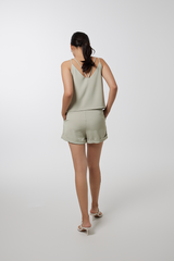 Pearlie Cuffed Shorts in Sage