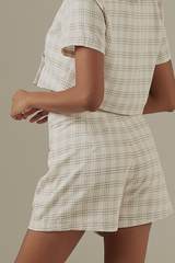 Mirae Checkered Shorts in White
