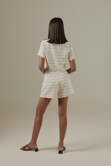 Mirae Checkered Shorts in White