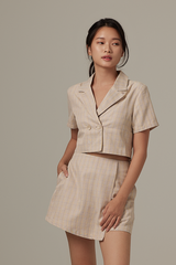Debbie Plaid Highwaisted Skorts in Khaki