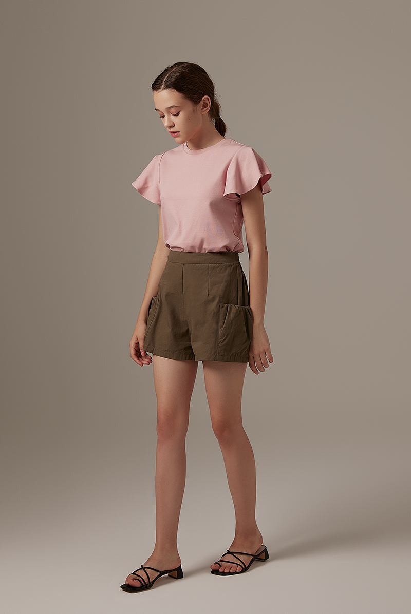 Wann Highwaist Shorts in Olive
