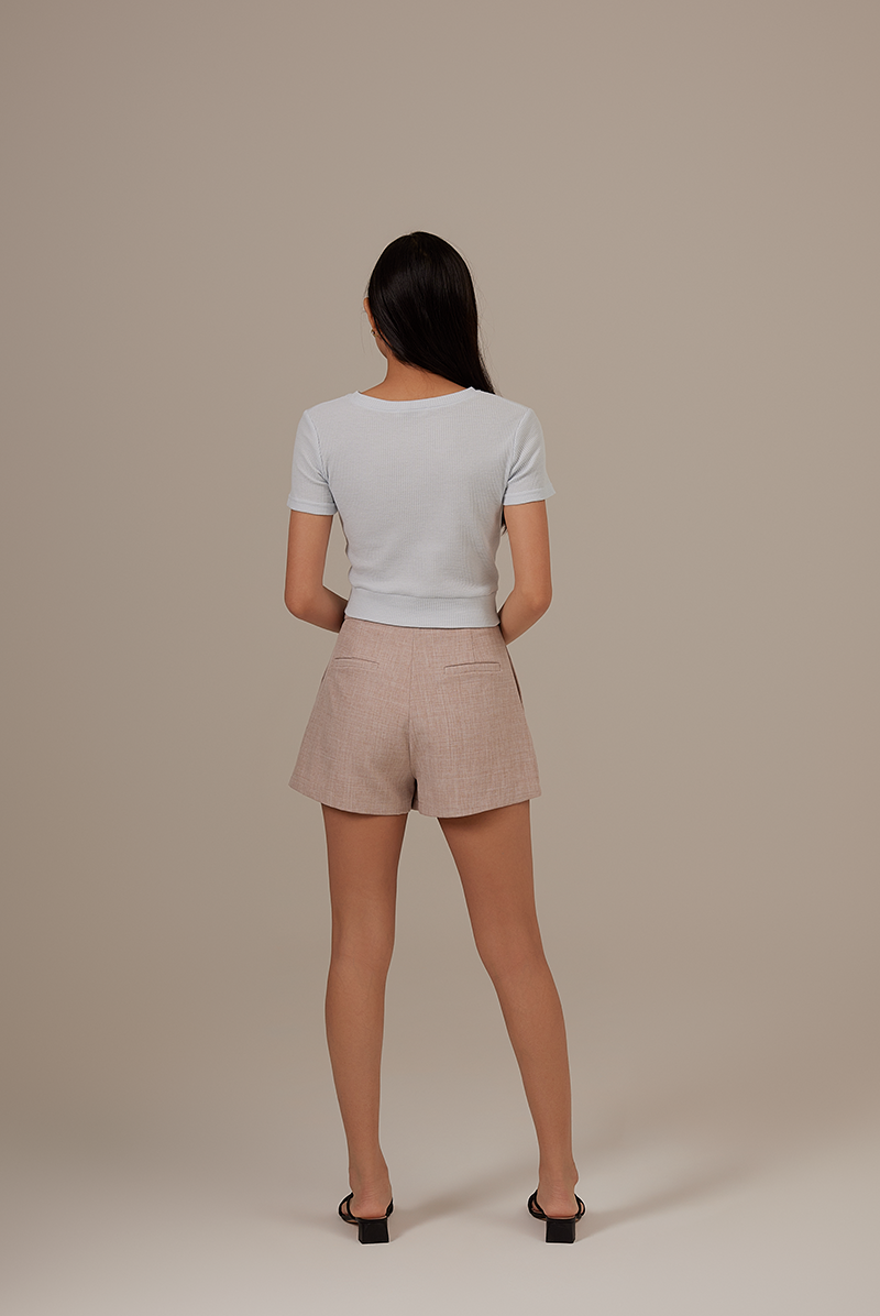 Gretchen Pleated Shorts in Coffee