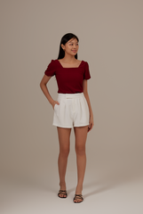 Gretchen Pleated Shorts in White