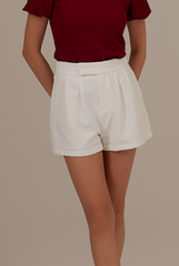 Gretchen Pleated Shorts in White
