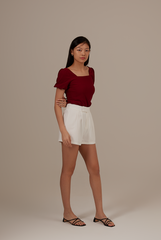 Gretchen Pleated Shorts in White