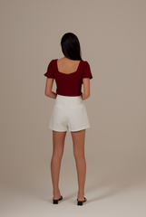 Gretchen Pleated Shorts in White