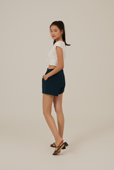 Wilda Highwaist Pleated Shorts in Emerald