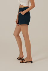 Wilda Highwaist Pleated Shorts in Emerald