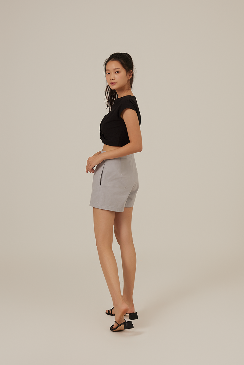 Bexley Straight Cut Shorts in Slate Blue