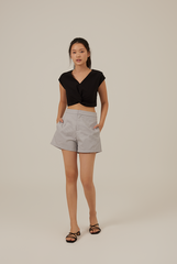Bexley Straight Cut Shorts in Slate Blue