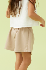 KIDS Jenna Elasticated Shorts in Bone