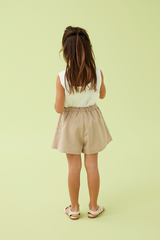 KIDS Jenna Elasticated Shorts in Bone