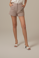 Denica Tweed Shorts in Caramel