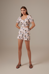 Celine Printed Shorts in Blush
