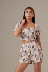 Celine Printed Shorts in Blush
