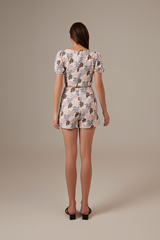 Celine Printed Shorts in Blush