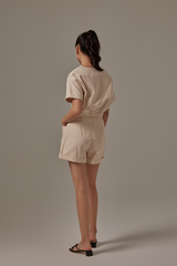 Nadra Pleated Shorts in Cream