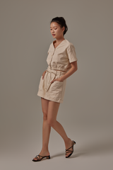 Nadra Pleated Shorts in Cream