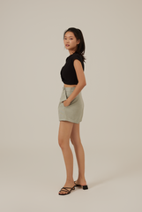 Reina Side Strap Shorts in Dusty Jade