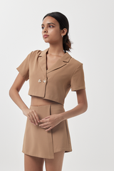 Anise Wrap Skorts in Khaki