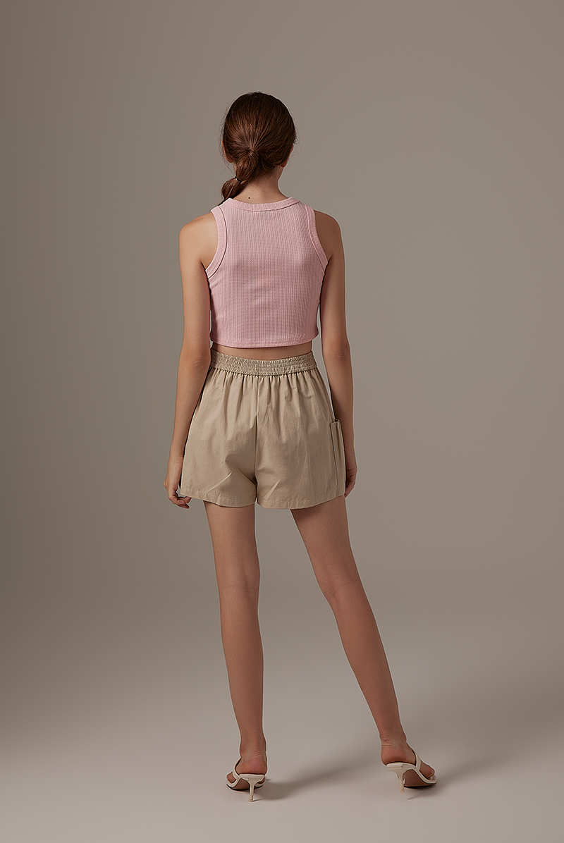 Wann Highwaist Shorts in Light Grey