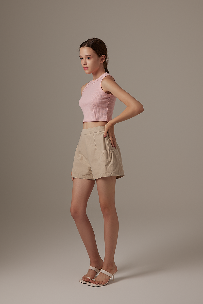 Wann Highwaist Shorts in Light Grey