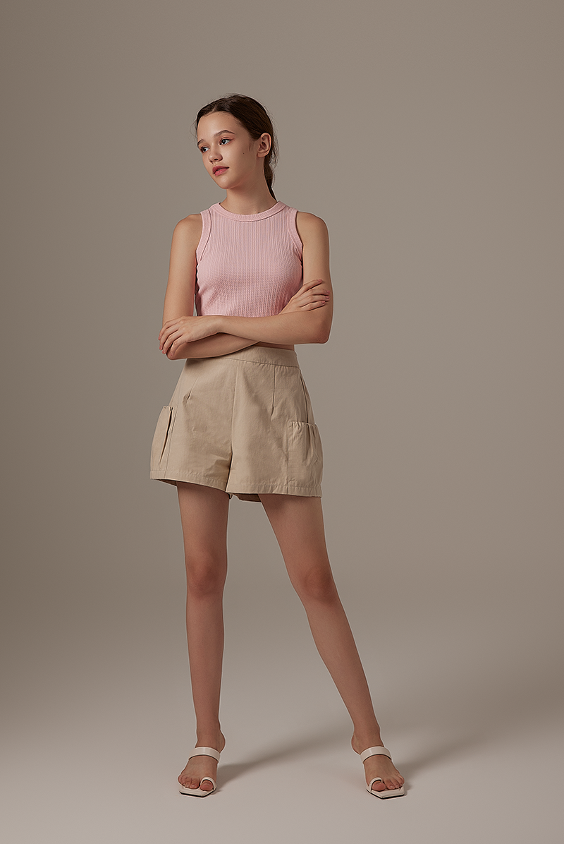 Wann Highwaist Shorts in Light Grey