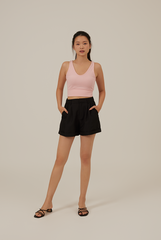 Dora Cuffed Shorts in Black