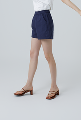 Diem Elasticated Waistband Shorts in Navy Blue