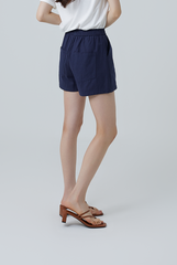 Diem Elasticated Waistband Shorts in Navy Blue