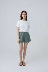 Diem Elasticated Waistband Shorts in Tea
