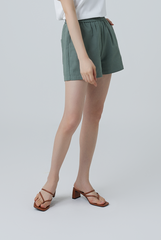 Diem Elasticated Waistband Shorts in Tea
