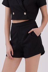 Amie Tweed Shorts in Black