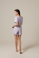 Odette Honeycomb Textured Shorts in Lilac 